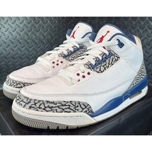 Jordan 3 Retro True Blue 2011 White Grey 136064-104 Mens sneakers size 10